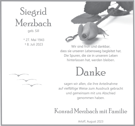 Anzeige von Siegrid Merzbach von  Blickpunkt Euskirchen 