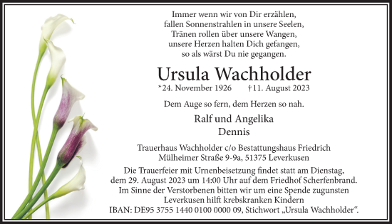 Anzeige von Ursula Wachholder von  Lokale Informationen 