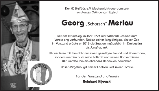 Anzeige von Georg Merlau von  Blickpunkt Euskirchen 