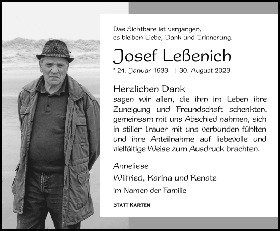 Anzeige von Josef Leßenich von  Blickpunkt Euskirchen 