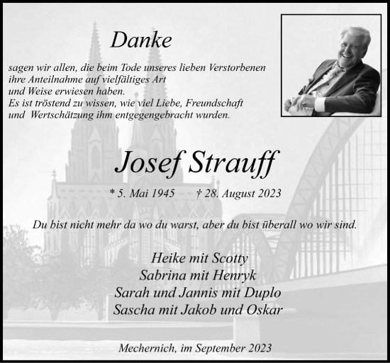 Anzeige von Josef Strauff von  Blickpunkt Euskirchen 