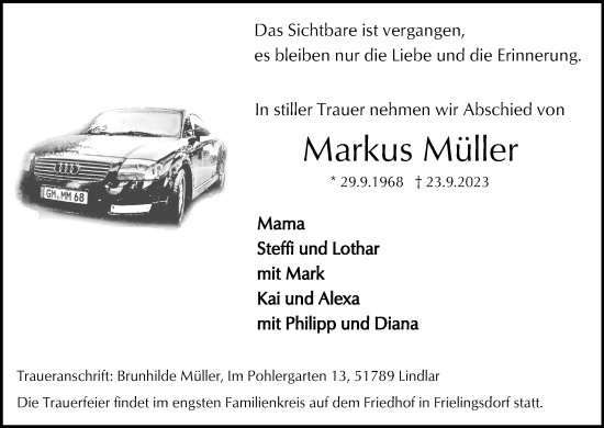 Anzeige von Markus Müller von Kölner Stadt-Anzeiger / Kölnische Rundschau / Express