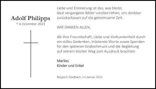 Anzeige von Adolf Philipps von  Bergisches Handelsblatt 