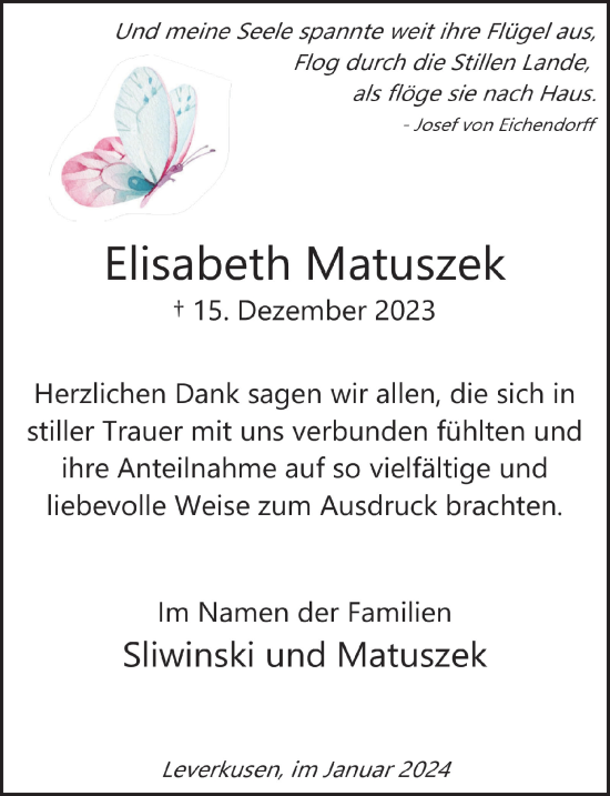 Anzeige von Elisabeth Matuszek von  Lokale Informationen 