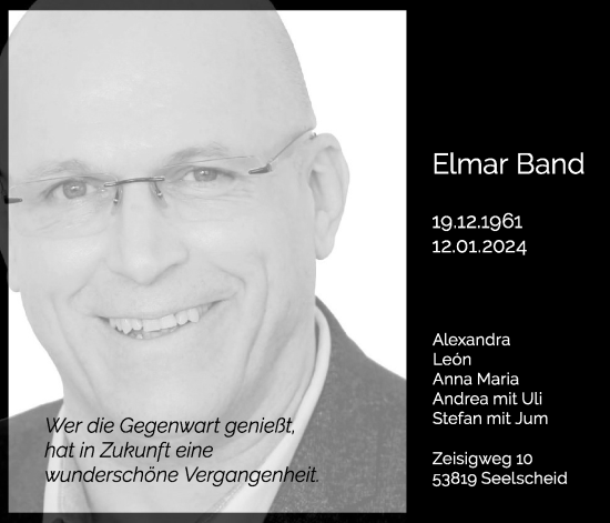 Anzeige von Elmar Band von Kölner Stadt-Anzeiger / Kölnische Rundschau / Express