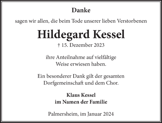 Anzeige von Hildegard Kessel von  Blickpunkt Euskirchen 