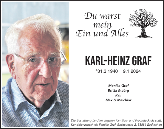 Anzeige von Karl-Heinz Graf von  Blickpunkt Euskirchen 