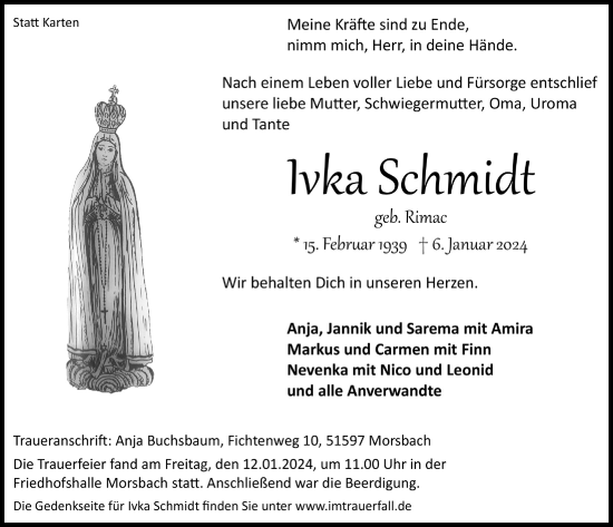 Anzeige von lvka Schmidt von  Lokalanzeiger 