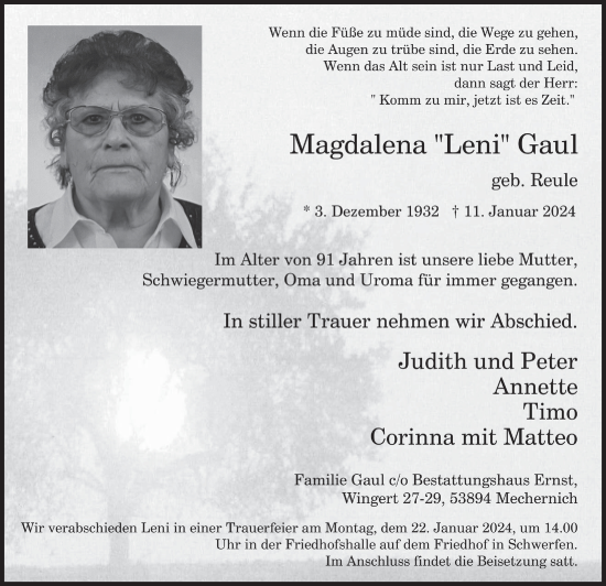 Anzeige von Magdalena Gaul von  Blickpunkt Euskirchen 