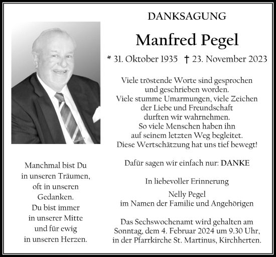 Anzeige von Manfred Pegel von  Werbepost 