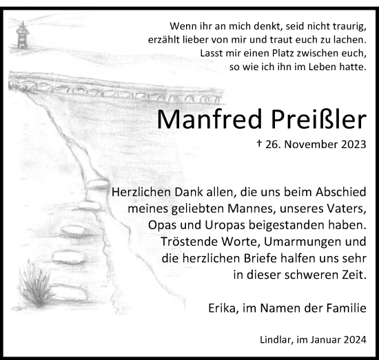 Anzeige von Manfred Preißler von Kölner Stadt-Anzeiger / Kölnische Rundschau / Express