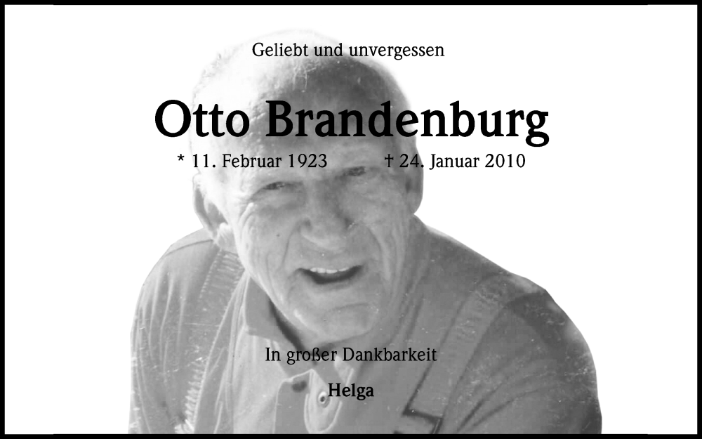  Traueranzeige für Otto Brandenburg vom 18.07.2023 aus Kölner Stadt-Anzeiger / Kölnische Rundschau / Express