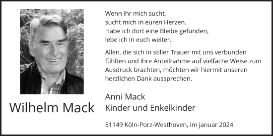 Anzeige von Wilhelm Mack von  EXPRESS - Die Woche 