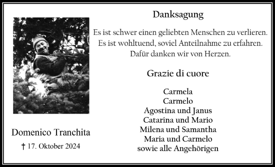 Anzeige von Domenico Tranchita von  Werbepost 