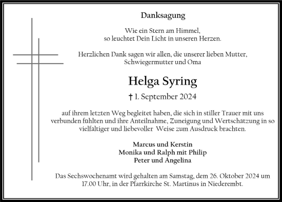 Anzeige von Helga Syring von  Werbepost 