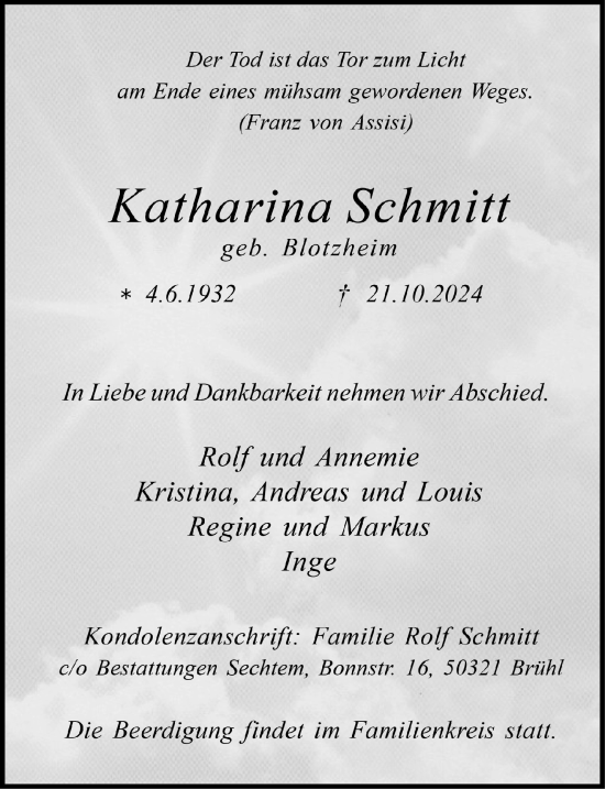 Anzeige von Katharina Schmitt von  Schlossbote/Werbekurier 