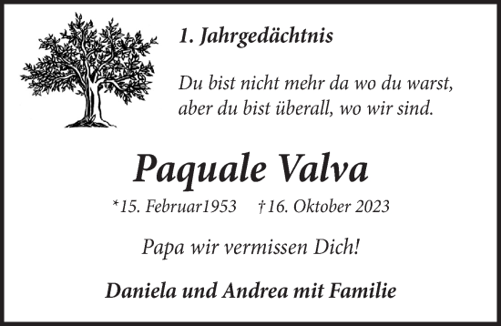 Anzeige von Paquale Valva von  Werbepost 