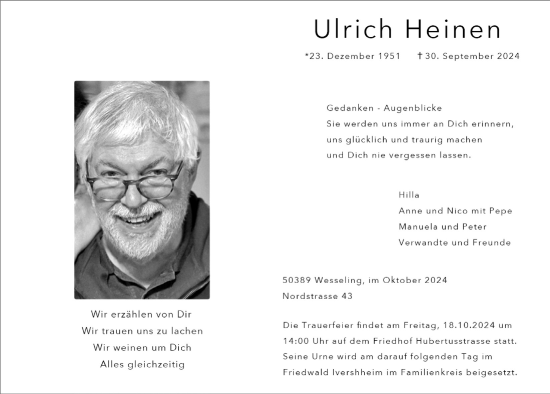 Anzeige von Ulrich Heinen von  Schlossbote/Werbekurier 