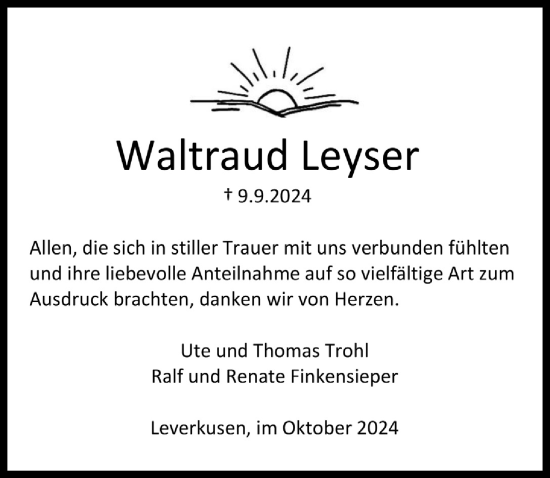 Anzeige von Waltraud Leyser von  Lokale Informationen 
