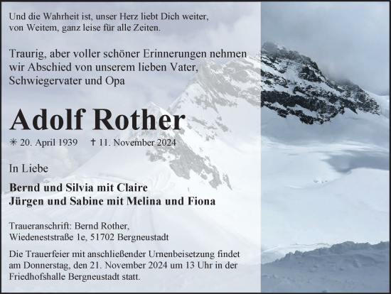 Anzeige von Adolf Rother von  Anzeigen Echo 