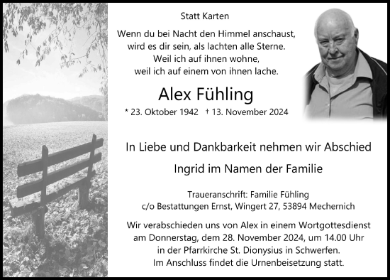 Anzeige von Alex Fühling von  Blickpunkt Euskirchen 