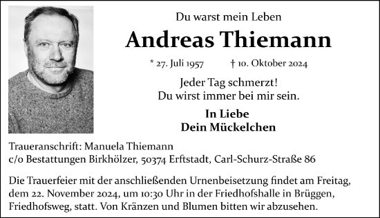 Anzeige von Andreas Thiemann von  Werbepost 