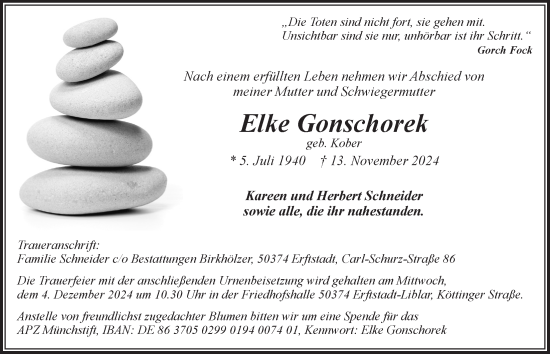 Anzeige von Elke Gonschorek von  Werbepost 