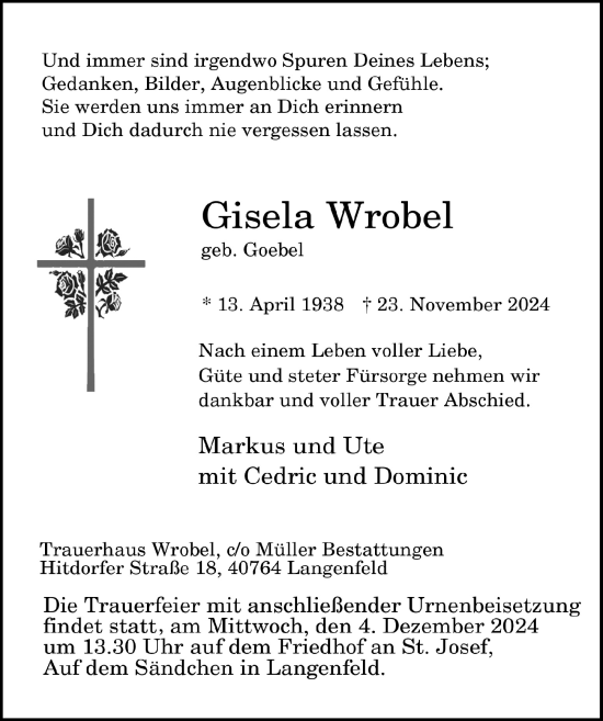 Anzeige von Gisela Wrobel von  Lokale Informationen 