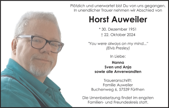 Anzeige von Horst Auweiler von  Lokale Informationen 