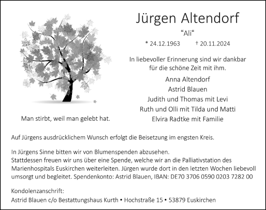 Anzeige von Jürgen Altendorf von  Blickpunkt Euskirchen 