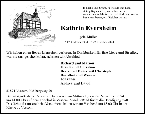 Anzeige von Kathrin Eversheim von  Blickpunkt Euskirchen 