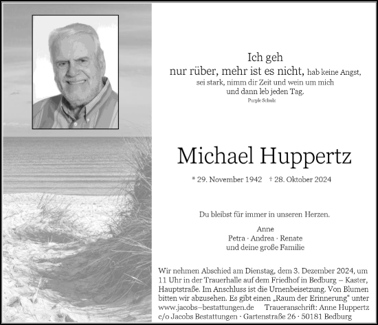 Anzeige von Michael Huppertz von  Werbepost 