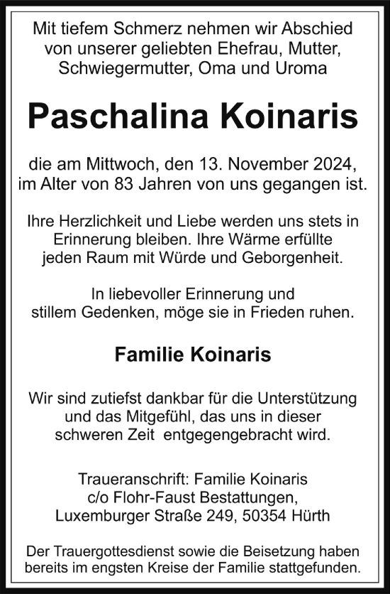 Anzeige von Paschalina Koinaris von  Wochenende 