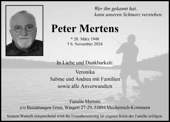 Anzeige von Peter Mertens von  Blickpunkt Euskirchen 