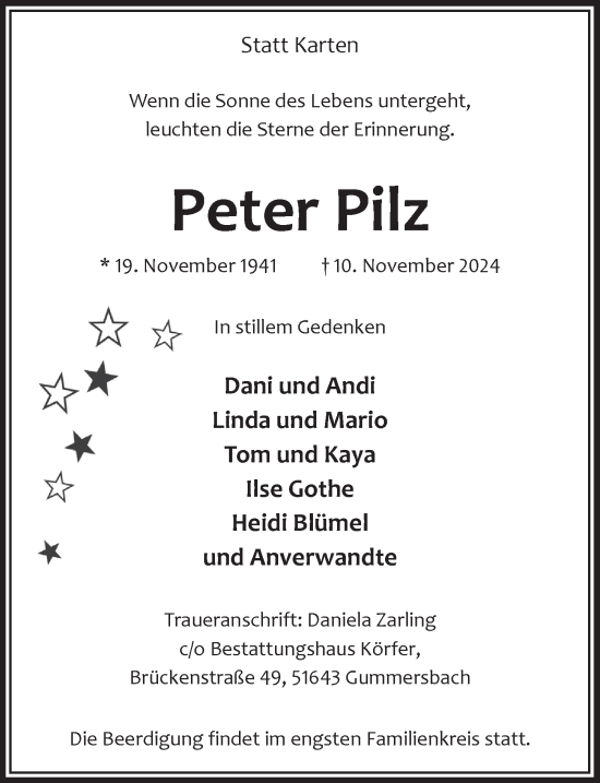 Anzeige von Peter Pilz von  Anzeigen Echo 