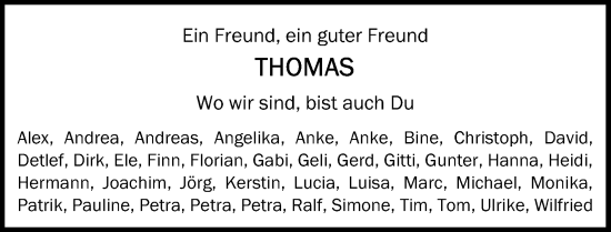 Anzeige von Thomas  von Kölner Stadt-Anzeiger / Kölnische Rundschau / Express