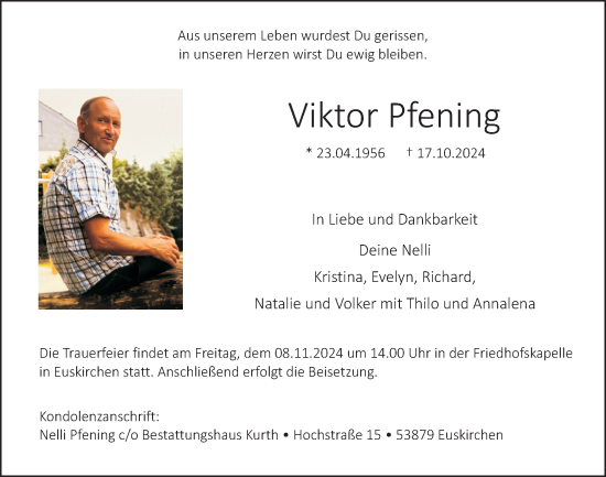 Anzeige von Viktor Pfening von  Blickpunkt Euskirchen 