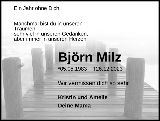 Anzeige von Björn Milz von Kölner Stadt-Anzeiger / Kölnische Rundschau / Express