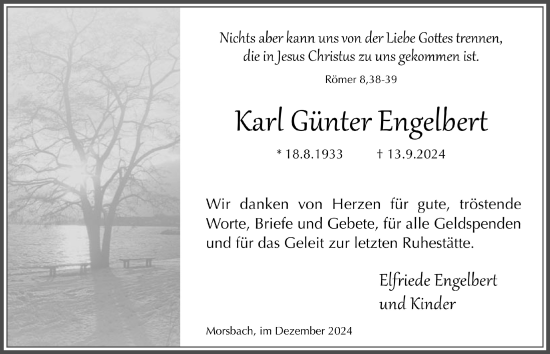 Anzeige von Karl Günter Engebert von  Lokalanzeiger 