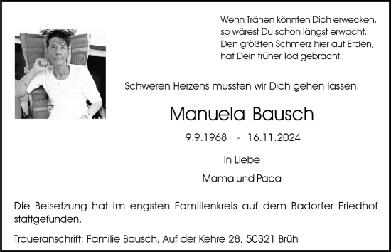 Anzeige von Manuela Bausch von  Schlossbote/Werbekurier 