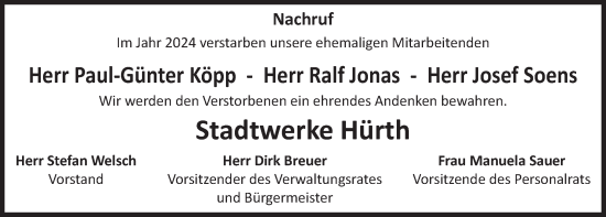 Anzeige von Ralf Jonas von  Wochenende 