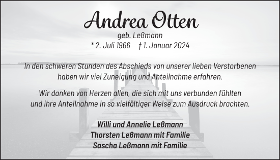 Anzeige von Andrea Otten von  Bergisches Handelsblatt 