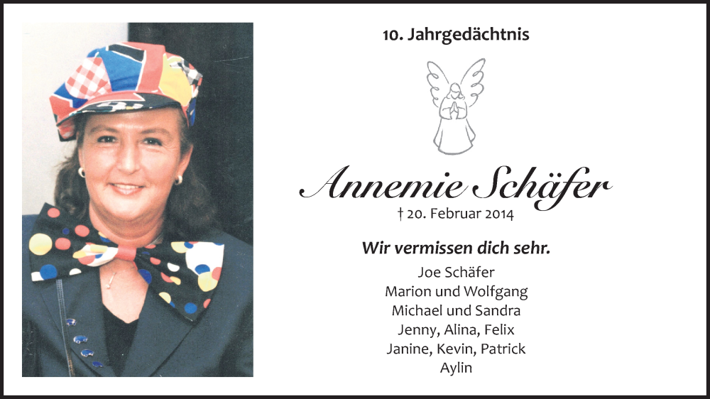  Traueranzeige für Annemie Schäfer vom 17.02.2024 aus Kölner Stadt-Anzeiger / Kölnische Rundschau / Express