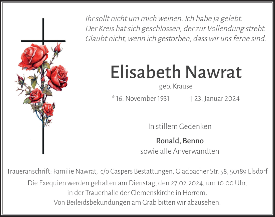 Anzeige von Elisabeth Nawrat von  Werbepost 
