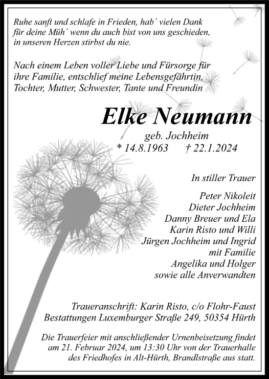 Anzeige von Elke Neumann von  Wochenende  Werbepost 