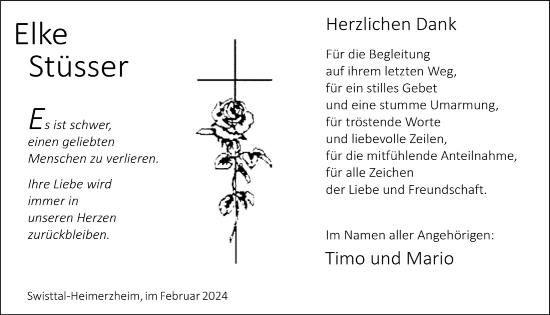 Anzeige von Elke Stüsser von  Schaufenster/Blickpunkt 