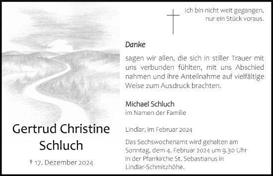 Anzeige von Gertrud Christine Schluch von  Anzeigen Echo 