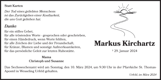 Anzeige von Markus Kirchartz von  Schlossbote/Werbekurier 