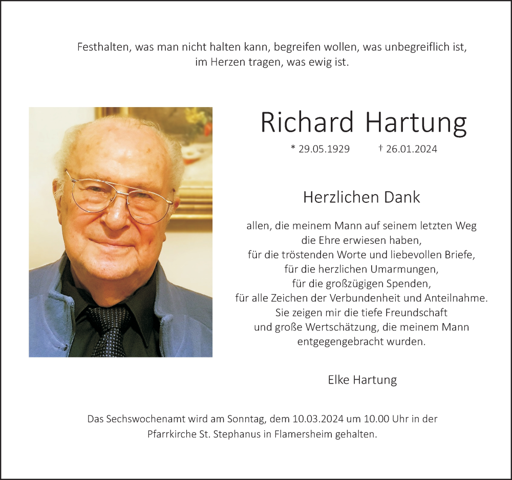  Traueranzeige für Richard Hartung vom 24.02.2024 aus Kölner Stadt-Anzeiger / Kölnische Rundschau / Express