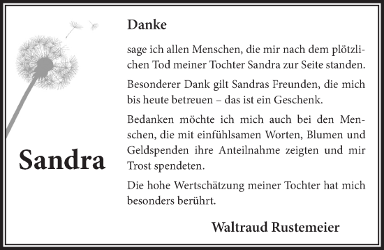 Anzeige von Sandra  von  Schlossbote/Werbekurier 